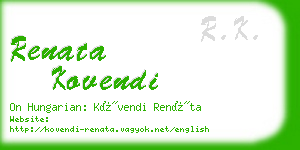 renata kovendi business card